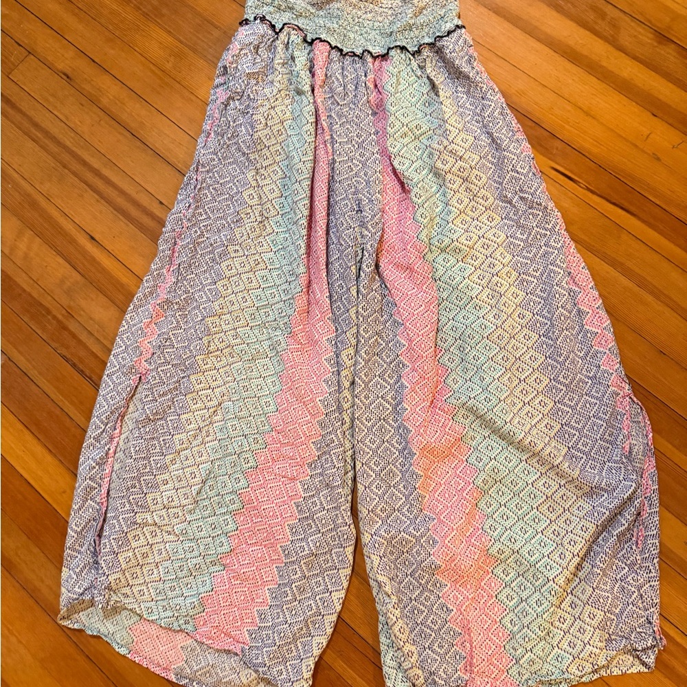 Anthropologie Lightweight Beach Pants Elastic Waist Boho Cover-Up Style size M